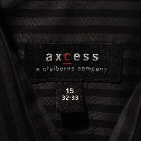 Axcess Black and Grey Striped Button down shirt - Picture 4 of 4